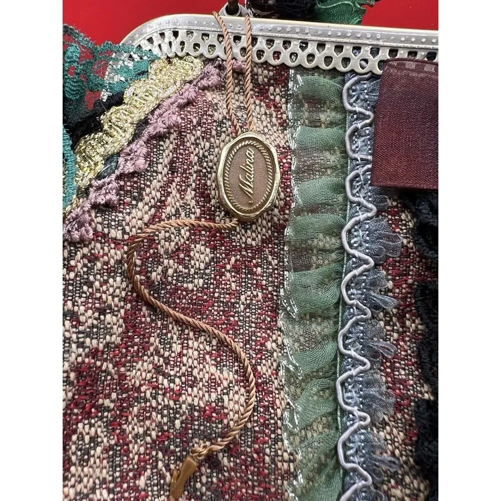 Malina Evening Victorian Bag Steam Punk Convertible Chain Lace Tapestry Purse